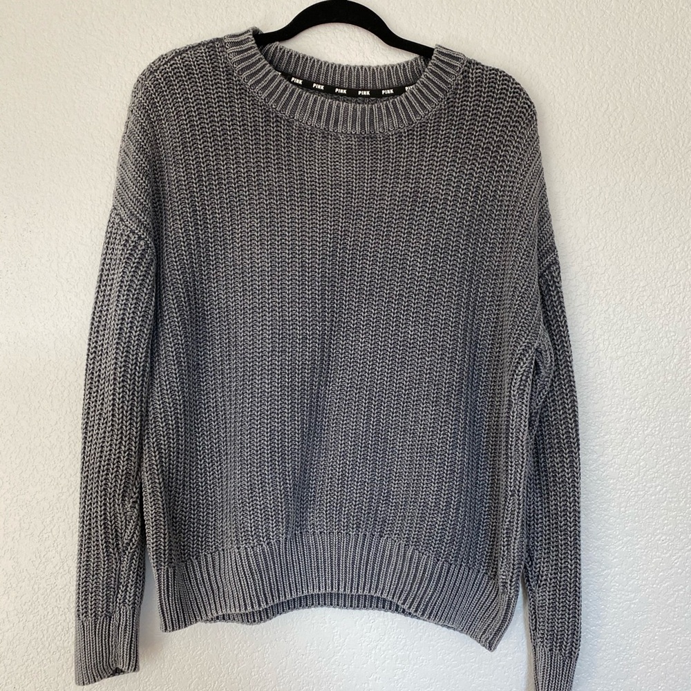 Victoria’s Secret PINK charcoal knit crew neck